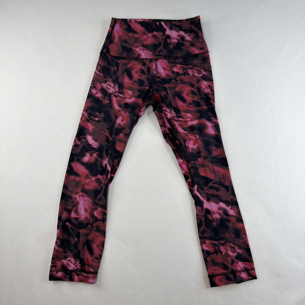 Lululemon Womens Align High Rise Crop Leggings Black Pink Purple Yoga Pants